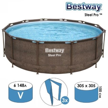 Bestway 5617P BW Каркасный бассейн 305х100см,"Ротанг", 6148л Bestway 5617P BW Каркасный бассейн 305х100см,"Ротанг", 6148л