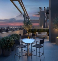 Стол светящийся круглый на металическом основании 60х60х96