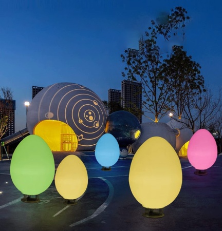 Светильник Яйцо 87х140 питание от АКБ, RGB